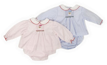 Load image into Gallery viewer, Smocked Santa Diaper Set
