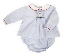 Load image into Gallery viewer, Smocked Santa Diaper Set
