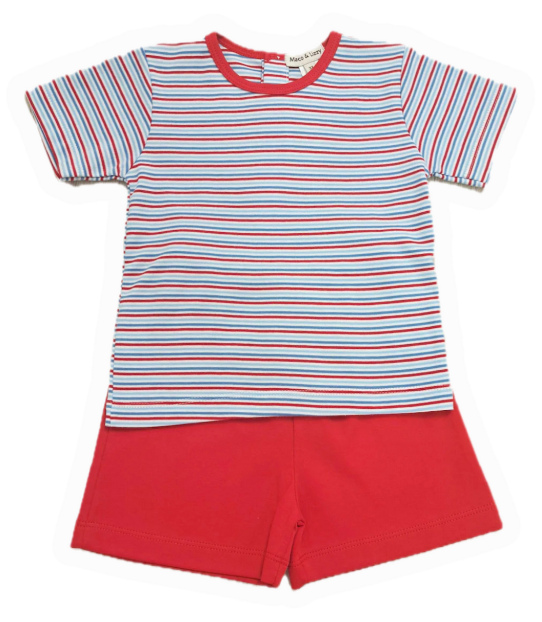 Striped Boy's Short Set