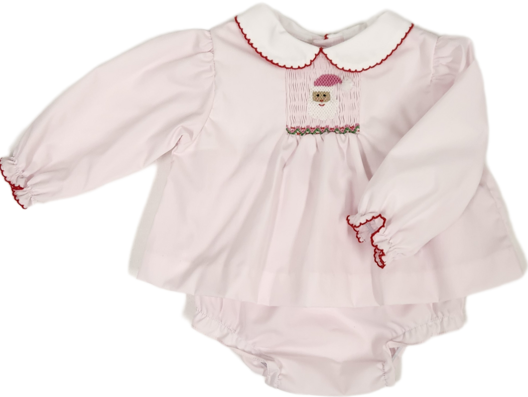Smocked Santa Diaper Set