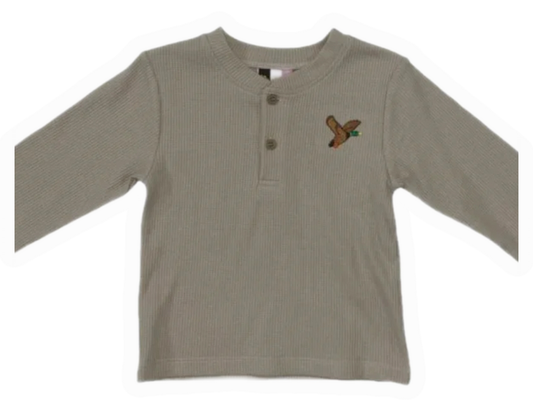 Emb Duck Henley Shirt