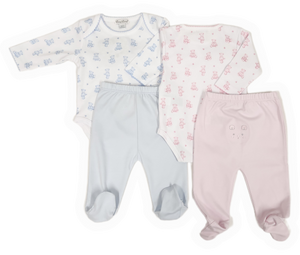 Teddy Bear Footed Pant Set