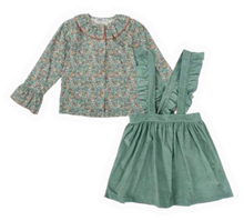 Load image into Gallery viewer, Cord Dress w/ Floral Shirt Set
