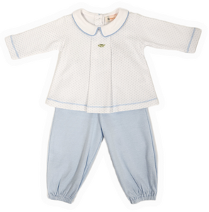 L/S Alligator Emb Bloomer Pant Set
