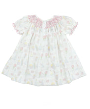 Load image into Gallery viewer, Smocked Printed Birthday Dress
