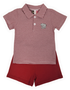 Boys Elephant Emb Short Set