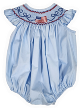 Load image into Gallery viewer, Smocked Flag Girl Bubble
