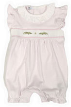 Load image into Gallery viewer, Fluttersleeve Smocked Gators Bubble
