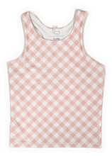 Load image into Gallery viewer, Gingham Print Athletic Tank
