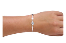 Load image into Gallery viewer, Silver Cross/Miraculous Bracelet
