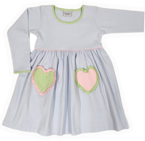 L/S Mismatched Hearts Dress