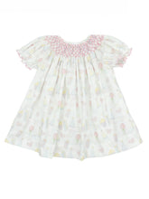 Load image into Gallery viewer, Smocked Printed Birthday Dress
