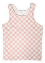 Load image into Gallery viewer, Gingham Print Athletic Tank
