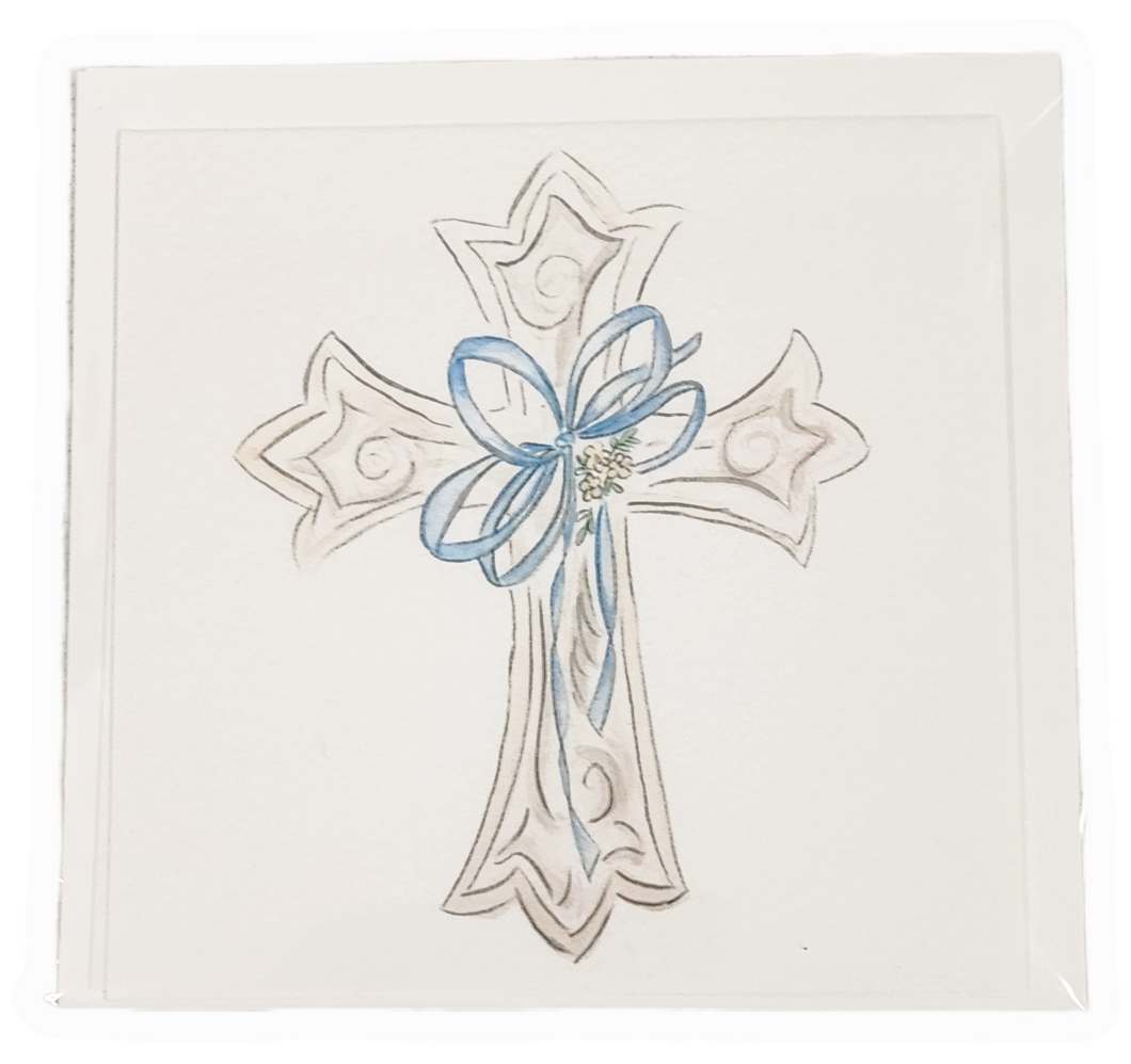 Cross w/ Bow Enclosure Card