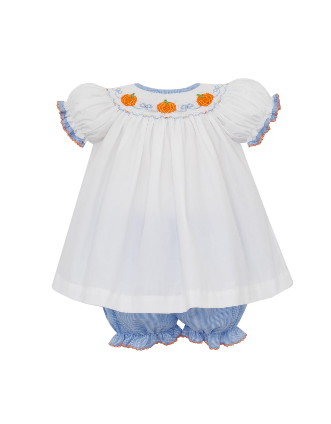 Smocked Pumpkins Bishop Bloomer Set