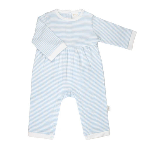 Blue Stripe Organic Cotton Romper