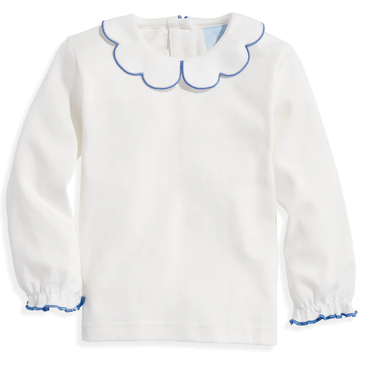 L/S Pima Scallop Collar Tee