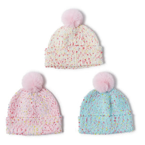 Sprinkles Hat Faux Fur Pom Pom