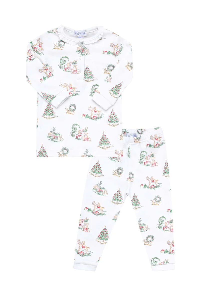 Girl Christmas Toile Pajama