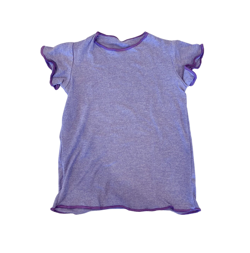 S/S Lettuce Edge Top, Lilac