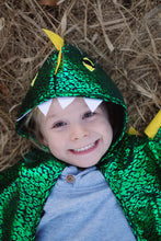 Load image into Gallery viewer, Toddler Dragon Cape Green Metallic
