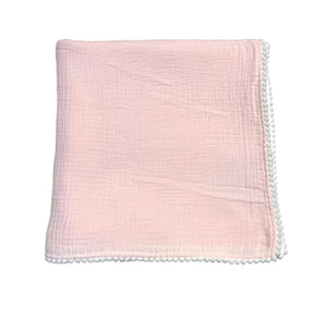 Muslin Blanket with Pom-Pom