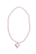 Load image into Gallery viewer, Pink Pearl Heart Neckace
