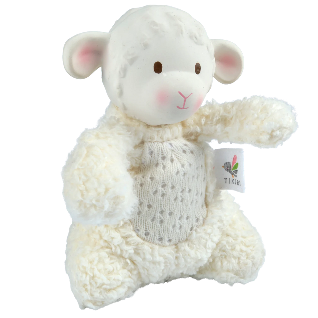 Bahbah the Lamb Soft Toy with Organic Natural Rubber Teether Head
