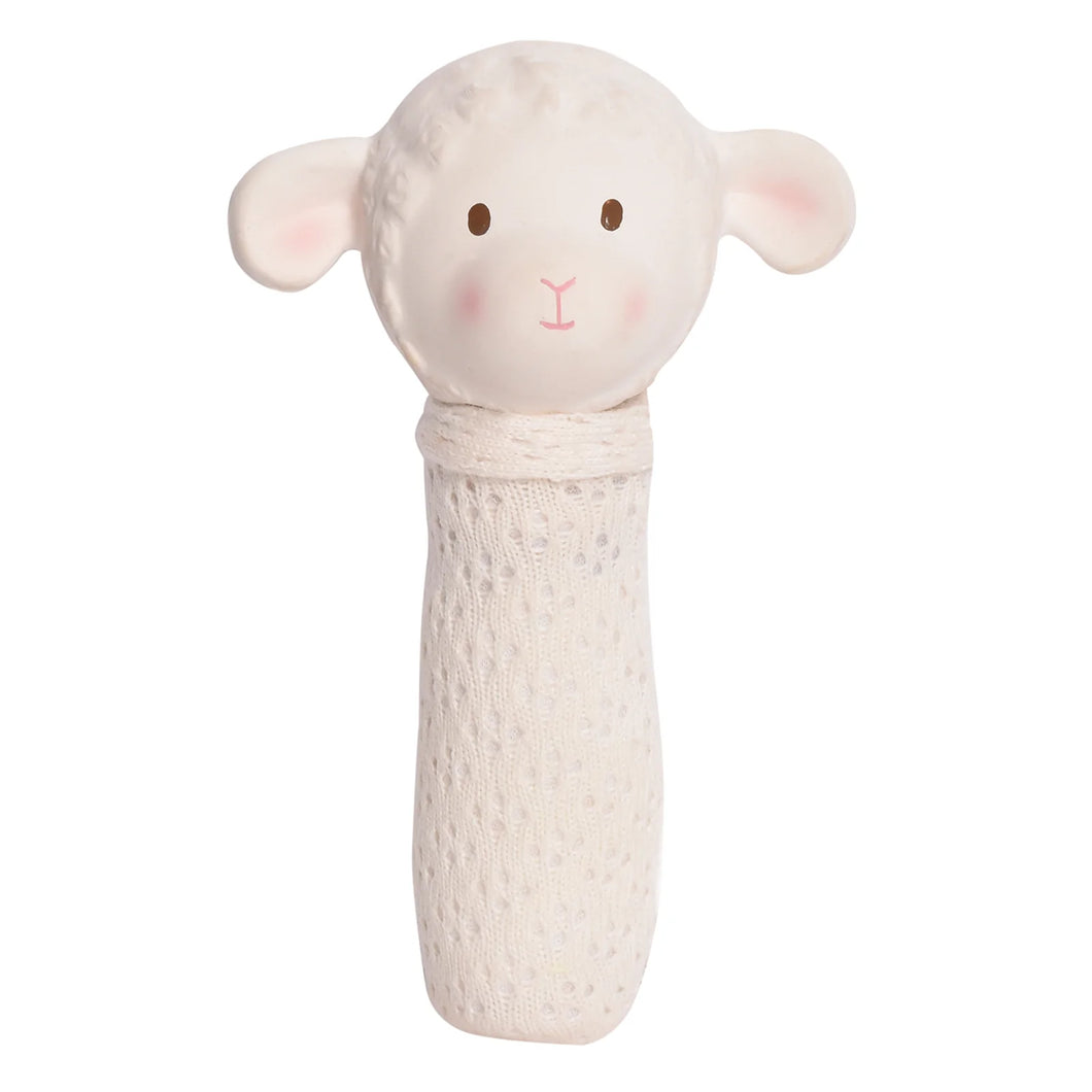 Bahbah the Lamb Squeaker with Organic Natural Rubber Teether Head