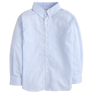Button Down Shirt - Airy Blue Plaid