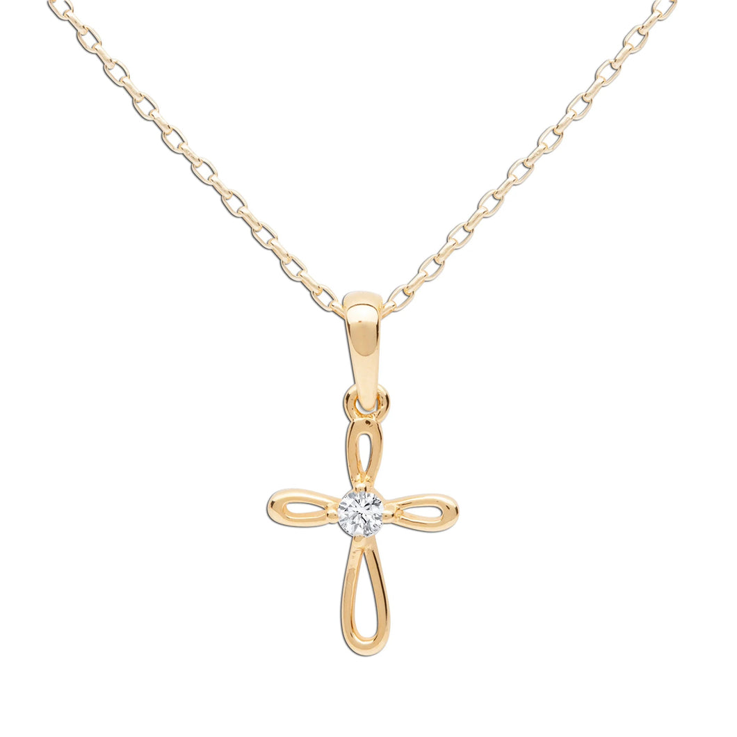 14K Gold Plated Infinity Cross Necklace