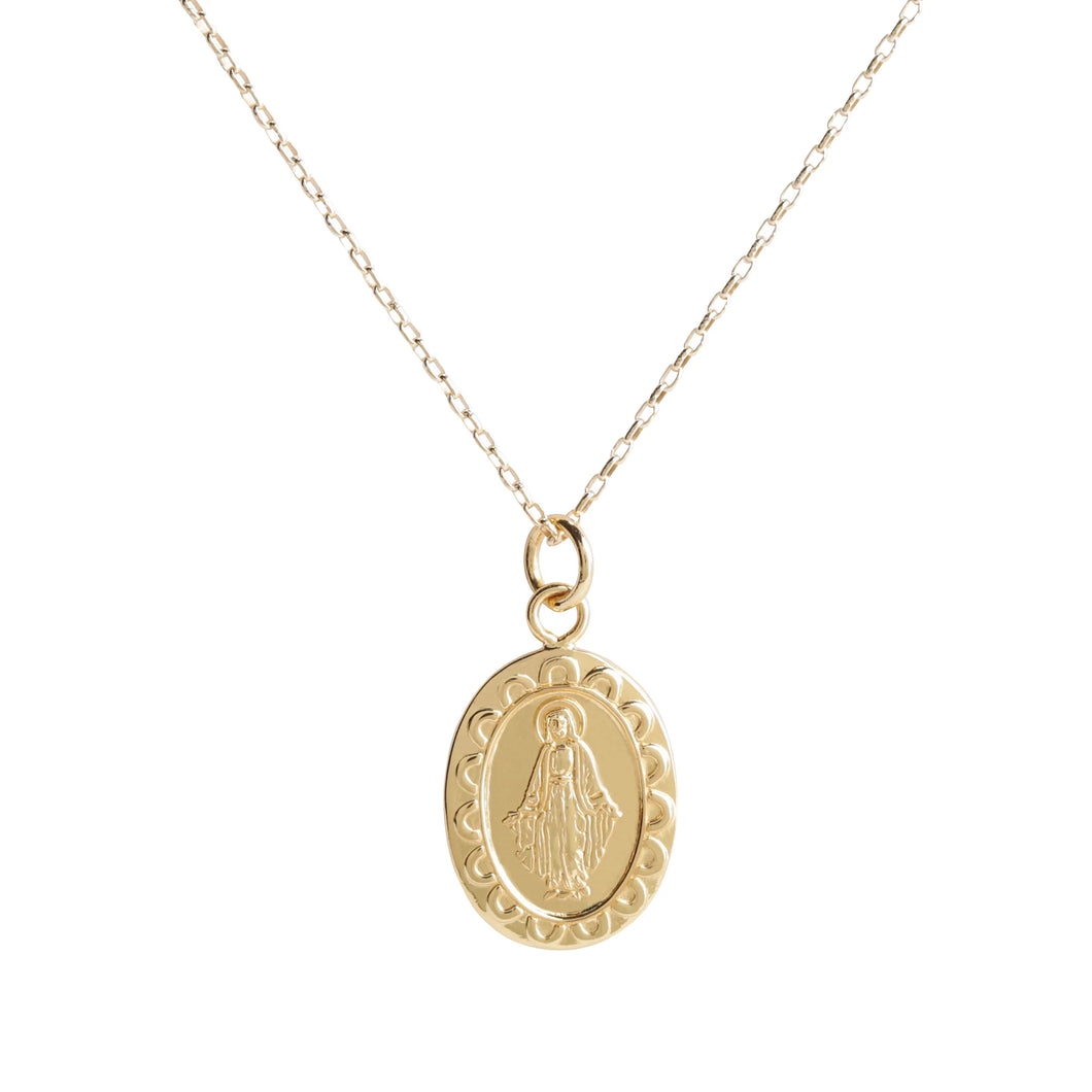 Gold-Plated First Communion Miraculous Medal Necklace