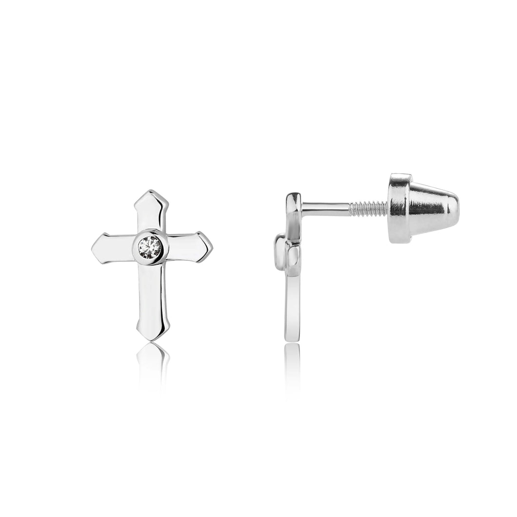 Sterling Silver Cross Earrings